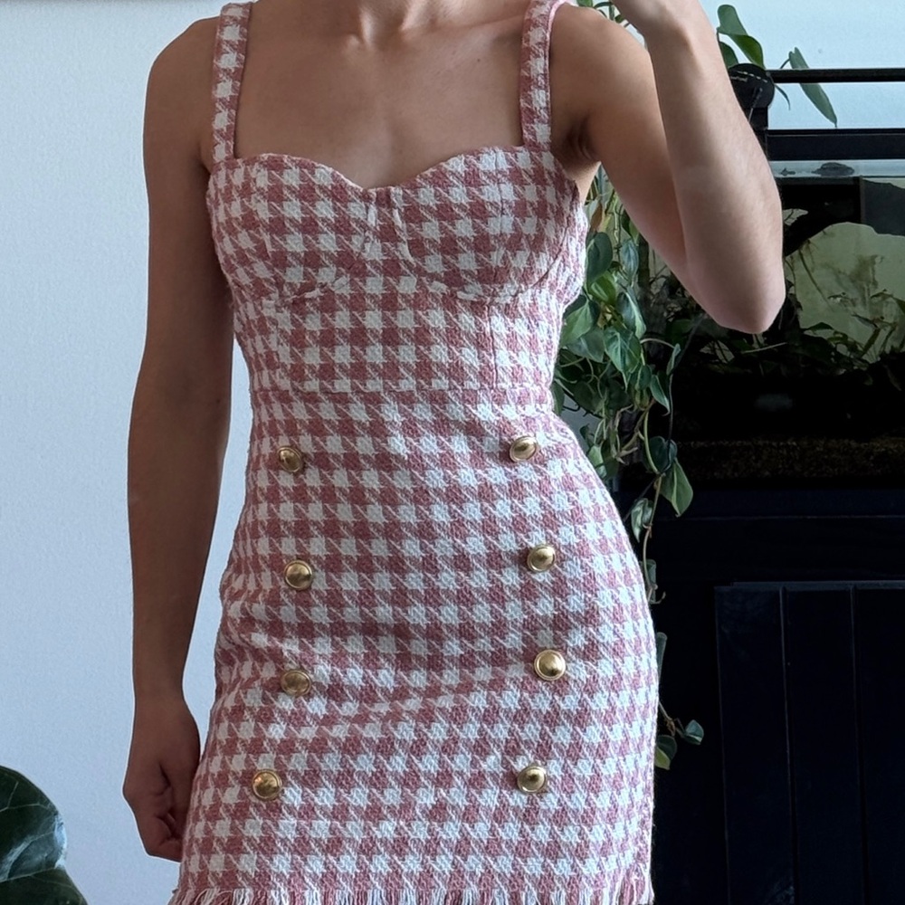 Pink and White Checkered Dress